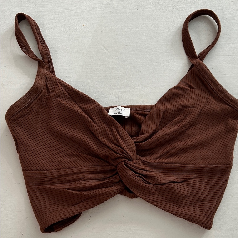 Wilfred Rust Ribbed Crop Top